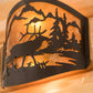 Meyda Lighting Elk at Lake 12" 2-Light Timeless Bronze Wall Sconce With Amber Mica Shade Glass