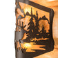 Meyda Lighting Elk at Lake 12" 2-Light Timeless Bronze Wall Sconce With Amber Mica Shade Glass