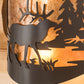 Meyda Lighting Elk at Lake 12" 2-Light Timeless Bronze Wall Sconce With Amber Mica Shade Glass