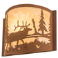 Meyda Lighting Elk at Lake 12" Antique Copper & Earth Wall Sconce With Beige Art Shade Glass