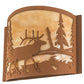 Meyda Lighting Elk at Lake 12" Antique Copper & Earth Wall Sconce With Beige Art Shade Glass