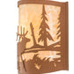 Meyda Lighting Elk at Lake 12" Antique Copper & Earth Wall Sconce With Beige Art Shade Glass