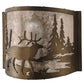 Meyda Lighting Elk at Lake 12" Antique Copper Wall Sconce With Silver Mica Shade Glass