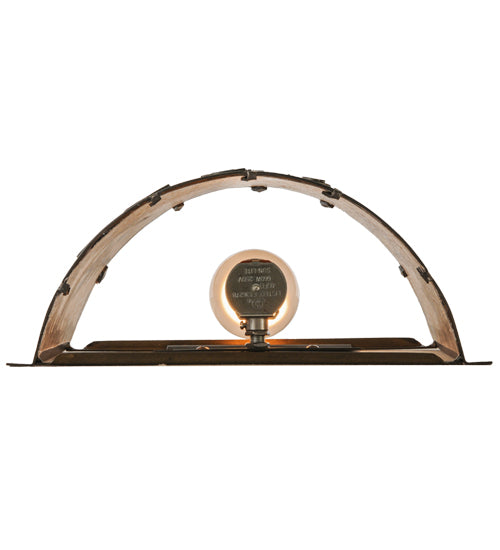 Meyda Lighting Elk at Lake 12" Antique Copper Wall Sconce With Silver Mica Shade Glass