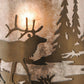 Meyda Lighting Elk at Lake 12" Antique Copper Wall Sconce With Silver Mica Shade Glass