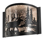 Meyda Lighting Elk at Lake 12" Textured Black Wall Sconce With Silver Mica Shade Glass