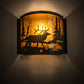 Meyda Lighting Elk at Lake 12" Timeless Bronze Wall Sconce With Amber Mica Shade Glass