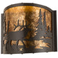 Meyda Lighting Elk at Lake 12" Timeless Bronze Wall Sconce With Amber Mica Shade Glass