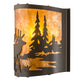 Meyda Lighting Elk at Lake 12" Timeless Bronze Wall Sconce With Amber Mica Shade Glass