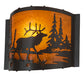 Meyda Lighting Elk at Lake 12" Timeless Bronze Wall Sconce With Honey Art Shade