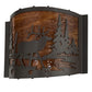 Meyda Lighting Elk at Lake 12" Timeless Bronze Wall Sconce With Honey Art Shade