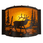Meyda Lighting Elk at Lake 12" Timeless Bronze Wall Sconce With Honey Art Shade