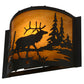 Meyda Lighting Elk at Lake 12" Timeless Bronze Wall Sconce With Honey Art Shade