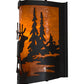 Meyda Lighting Elk at Lake 12" Timeless Bronze Wall Sconce With Honey Art Shade