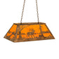 Meyda Lighting Elk at Lake 33" 6-Light Antique Copper Island Pendant Light With Amber Mica Shade Glass
