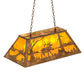 Meyda Lighting Elk at Lake 33" 6-Light Antique Copper Island Pendant Light With Amber Mica Shade Glass