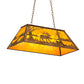 Meyda Lighting Elk at Lake 33" 6-Light Antique Copper Island Pendant Light With Amber Mica Shade Glass