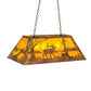 Meyda Lighting Elk at Lake 33" 6-Light Antique Copper Island Pendant Light With Amber Mica Shade Glass