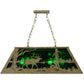 Meyda Lighting Elk at Lake 33" 6-Light Corinth Island Pendant Light With Emerald Green Shade Glass