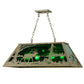 Meyda Lighting Elk at Lake 33" 6-Light Corinth Island Pendant Light With Emerald Green Shade Glass
