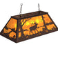 Meyda Lighting Elk at Lake 33" 6-Light Mahogany Bronze Island Pendant Light With Amber Mica Shade Glass