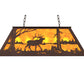 Meyda Lighting Elk at Lake 33" 6-Light Mahogany Bronze Island Pendant Light With Amber Mica Shade Glass