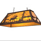 Meyda Lighting Elk at Lake 33" 6-Light Mahogany Bronze Island Pendant Light With Amber Mica Shade Glass
