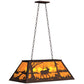 Meyda Lighting Elk at Lake 33" 6-Light Mahogany Bronze Island Pendant Light With Amber Mica Shade Glass