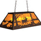 Meyda Lighting Elk at Lake 33" 6-Light Mahogany Bronze Island Pendant Light With Amber Mica Shade Glass