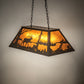 Meyda Lighting Elk at Lake 33" 6-Light Oil Rubbed Bronze Island Pendant Light With Amber Mica Shade Glass