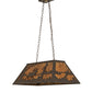 Meyda Lighting Elk at Lake 33" 6-Light Oil Rubbed Bronze Island Pendant Light With Amber Mica Shade Glass