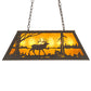 Meyda Lighting Elk at Lake 33" 6-Light Oil Rubbed Bronze Island Pendant Light With Amber Mica Shade Glass