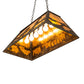 Meyda Lighting Elk at Lake 33" 6-Light Oil Rubbed Bronze Island Pendant Light With Amber Mica Shade Glass