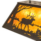 Meyda Lighting Elk at Lake 33" 6-Light Oil Rubbed Bronze Island Pendant Light With Amber Mica Shade Glass