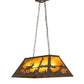 Meyda Lighting Elk at Lake 33" 6-Light Oil Rubbed Bronze Island Pendant Light With Amber Mica Shade Glass