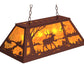 Meyda Lighting Elk at Lake 33" 6-Light Rust Island Pendant Light With Amber Mica Shade Glass
