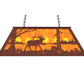 Meyda Lighting Elk at Lake 33" 6-Light Rust Island Pendant Light With Amber Mica Shade Glass