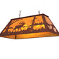 Meyda Lighting Elk at Lake 33" 6-Light Rust Island Pendant Light With Amber Mica Shade Glass