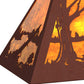 Meyda Lighting Elk at Lake 33" 6-Light Rust Island Pendant Light With Amber Mica Shade Glass