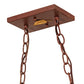 Meyda Lighting Elk at Lake 33" 6-Light Rust Island Pendant Light With Silver Mica Shade Glass