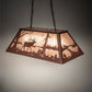Meyda Lighting Elk at Lake 33" 6-Light Rust Island Pendant Light With Silver Mica Shade Glass