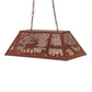 Meyda Lighting Elk at Lake 33" 6-Light Rust Island Pendant Light With Silver Mica Shade Glass