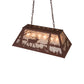 Meyda Lighting Elk at Lake 33" 6-Light Rust Island Pendant Light With Silver Mica Shade Glass