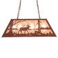 Meyda Lighting Elk at Lake 33" 6-Light Rust Island Pendant Light With Silver Mica Shade Glass