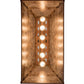 Meyda Lighting Elk at Lake 33" 6-Light Rust Island Pendant Light With Silver Mica Shade Glass