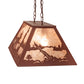 Meyda Lighting Elk at Lake 33" 6-Light Rust Island Pendant Light With Silver Mica Shade Glass