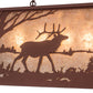 Meyda Lighting Elk at Lake 33" 6-Light Rust Island Pendant Light With Silver Mica Shade Glass