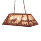Meyda Lighting Elk at Lake 33" 6-Light Rust Island Pendant Light With Silver Mica Shade Glass