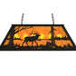 Meyda Lighting Elk at Lake 33" 6-Light Textured Black Island Pendant Light With Amber Mica Shade Glass
