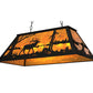 Meyda Lighting Elk at Lake 33" 6-Light Textured Black Island Pendant Light With Amber Mica Shade Glass